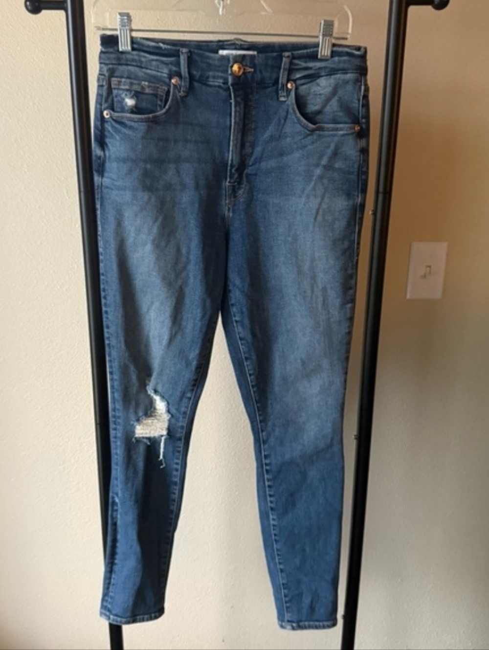 Good American good waist Blue Distressed Skinny Jeans